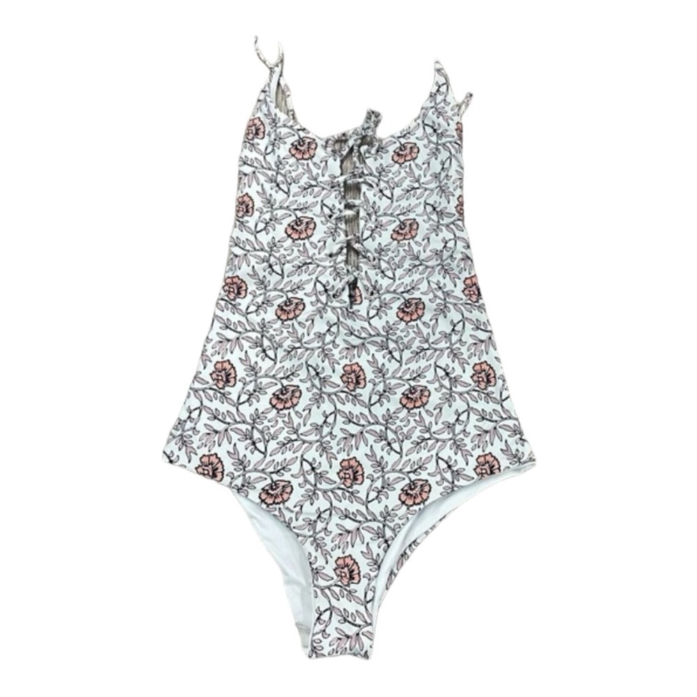 Tavik Monahan Reversible Wild Flower Lace-up Swimsuit NWT - Picture 2 of 7